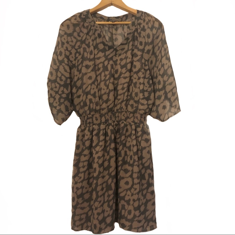 Express Leopard Print Dress Flowy Loose Modest